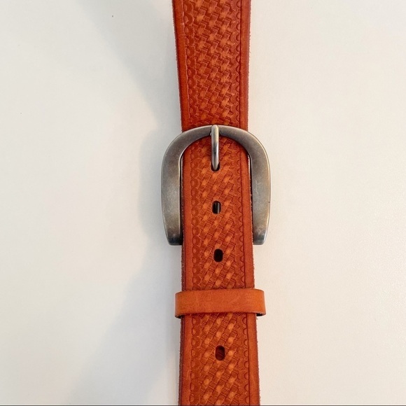 Genuine Embossed Leather Belt In Tan Camel Color OS - Picture 8 of 8